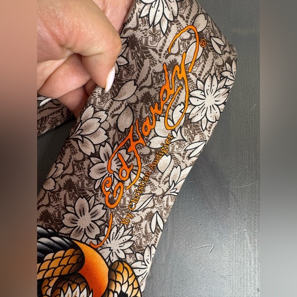Ed Hardy by Christian Audigier Men’s Silk Neck Tie - Picture 3 of 6